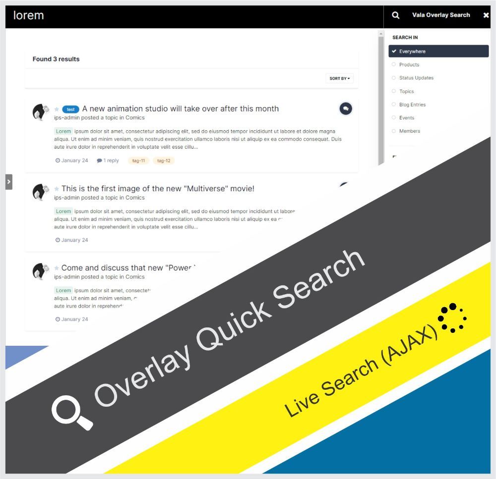 برنامه جستجوی سریع زنده را پوشش دهید Overlay Live Quick Search